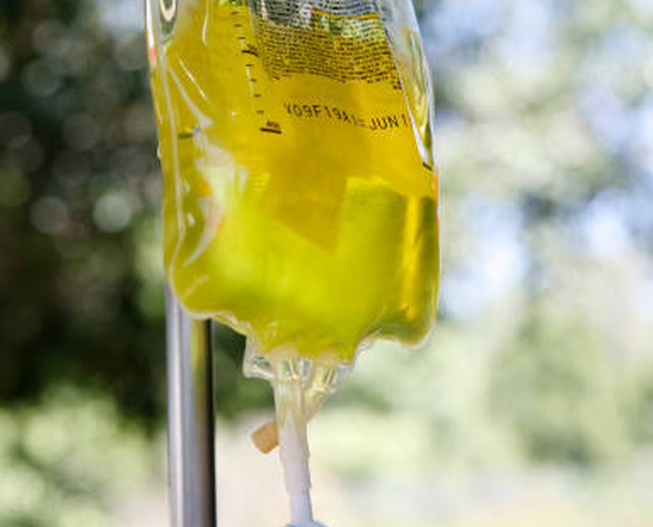 High dose of Vitamin C being administered through an IV Drip